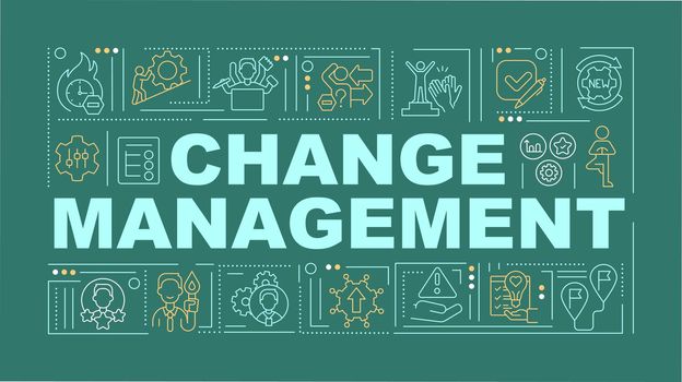 Change management word concepts green banner