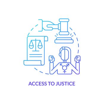 Access to justice blue gradient concept icon