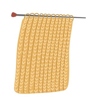 Yarn knitwear. Needlecraft hand drawn woolen item. Vector wool handicraft