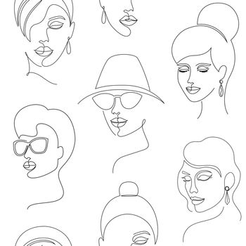 pattern with woman faces