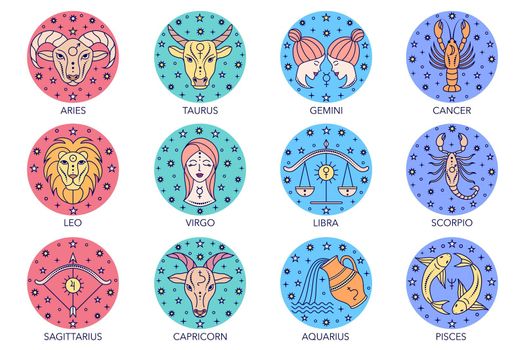 zodiac signs on white