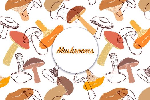 Card with mushrooms