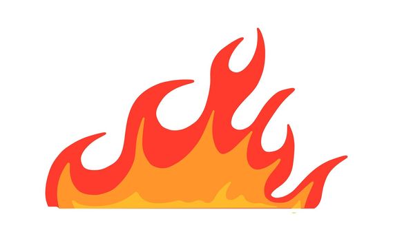 Fire flame. Cartoon bonfire collection. Vector burn fireplace set