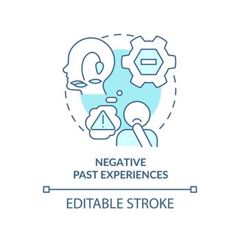 Negative past experiences turquoise concept icon