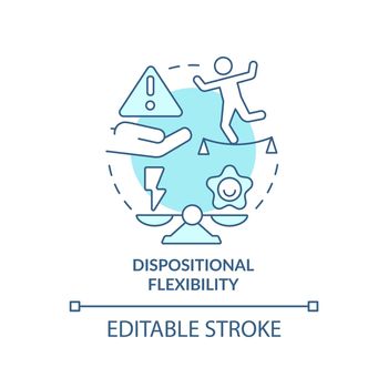 Dispositional flexibility turquoise concept icon