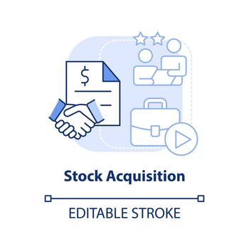 Stock acquisition light blue concept icon
