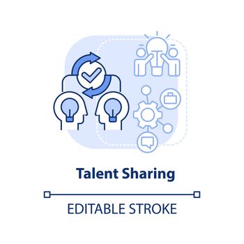 Talent sharing light blue concept icon