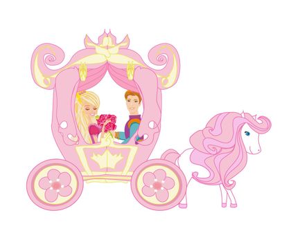 Princess with prince in the carriage