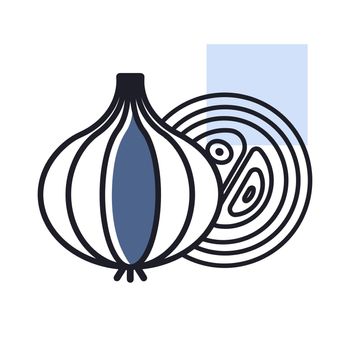 Onion vector isolated icon. Vegetable symbol