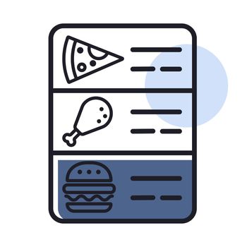Online food menu vector isolated icon