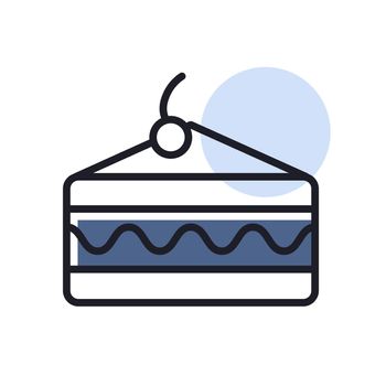 Piece of cake vector icon. Fast food sign
