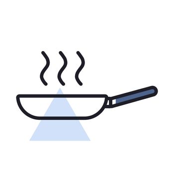 Frying pan vector flat icon. Kitchen appliance