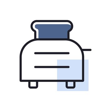 Toaster with toasts vector icon. Kitchen appliance