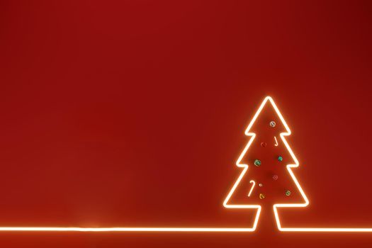 Merry Christmas and Happy New Year With Glowing The pine tree.