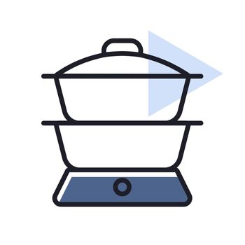 Double boiler vector icon. Kitchen appliance