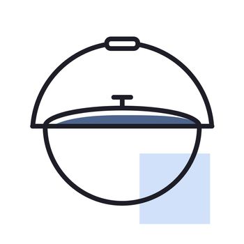 Camping cauldron from metal vector icon