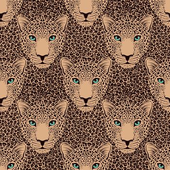 pattern with leopard muzzle and leopard fur