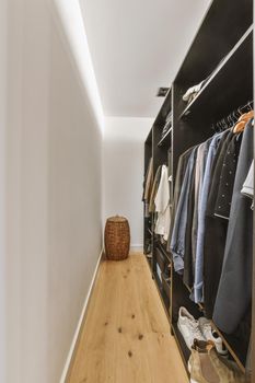 Narrow corridor with closet