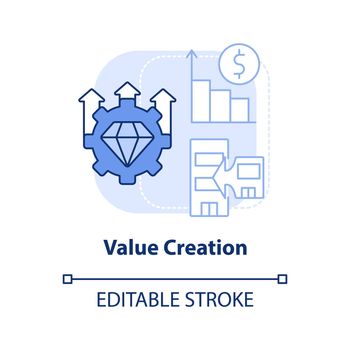 Value creation light blue concept icon