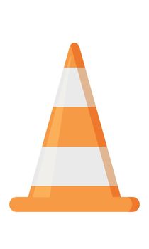 Isolated traffic cone on a white background. A sign for safety on the road during repairs.