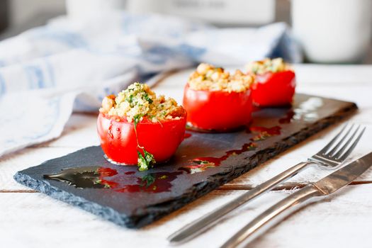 Tomato stuffed with couscous