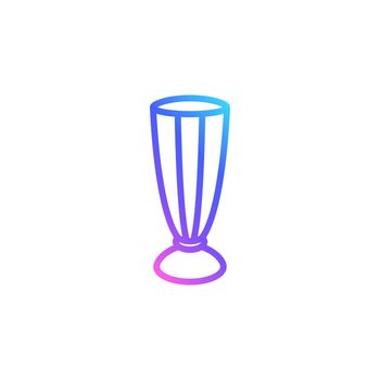 Milkshake glass vector icon in bright color gradient. Cute outlined glass for milkshake. Line art