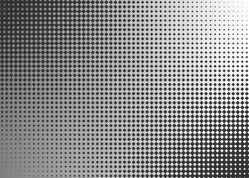Halftone background in gray colors. Modern abstract monochrome poster with rhombuses. Contemporary art.