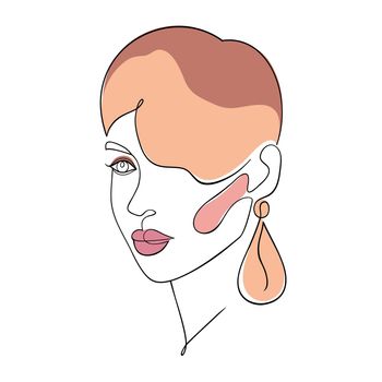 Female face in minimal style