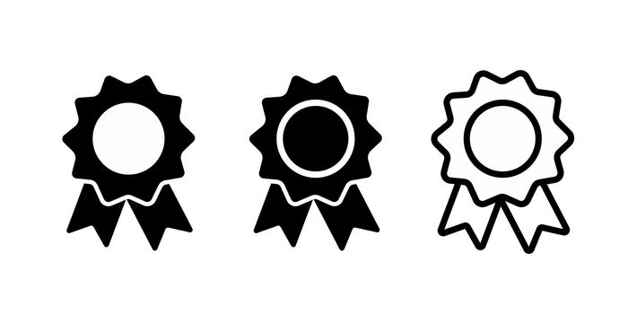 Rosette Medals Icon Vector Design Illustration. High-quality outline symbol for web design or mobile app.