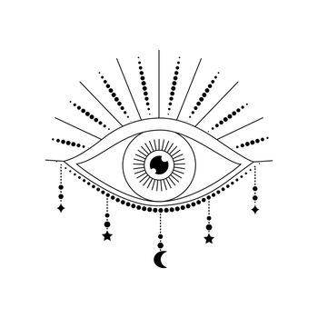 Mystical eyes in line art style