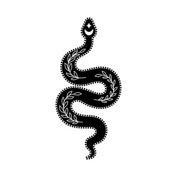 Mystic snake in doodle style