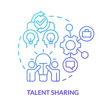 Talent sharing blue gradient concept icon