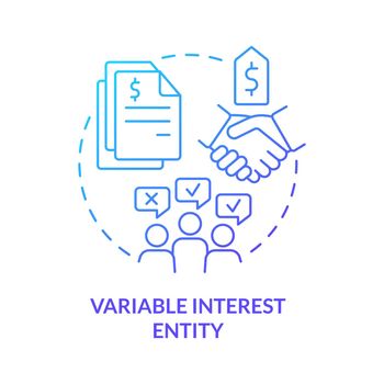 Variable interest entity blue gradient concept icon
