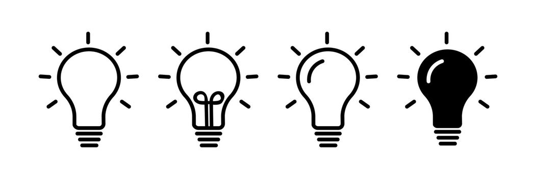 Lightbulbs Icon Set. Idea lamp icon collection.