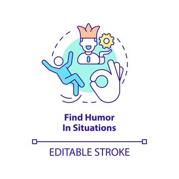Find humor in situations concept icon