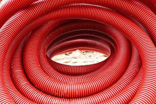 red corrugated pvc pipe for underground electrical cable laying