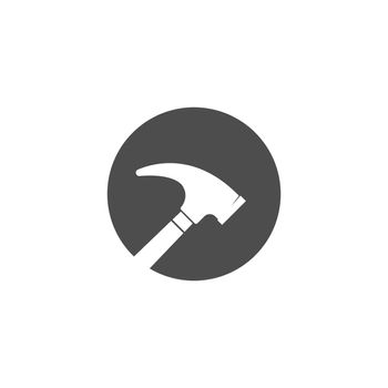 Hammer icon logo flat design illustration