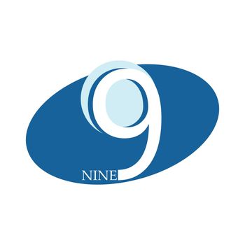 Number nine, nine icon logo vector