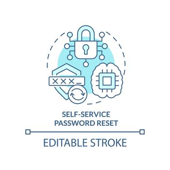Self-service password reset turquoise concept icon