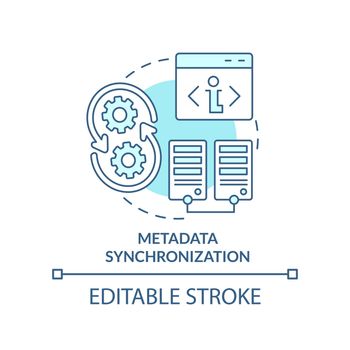 Metadata synchronization turquoise concept icon