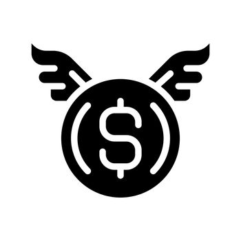 Donating money black glyph icon