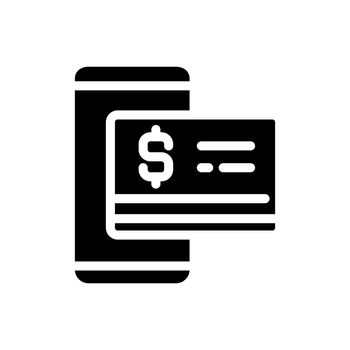 Digital money black glyph icon