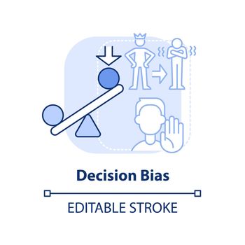Decision bias light blue concept icon