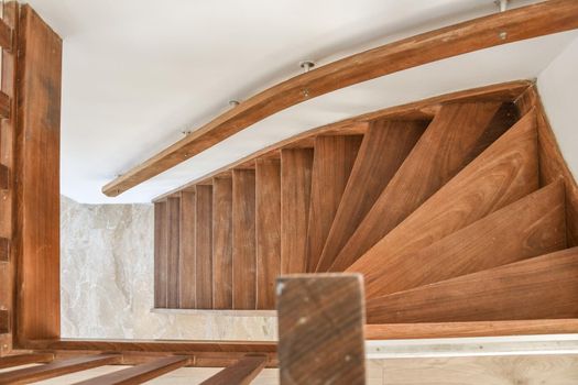 Spacious wooden stairway