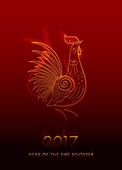Fire Rooster Chinese New Year Symbol