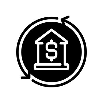 Mortgage black glyph icon