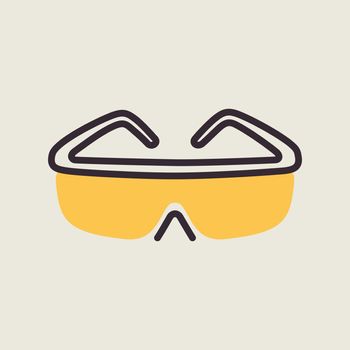 Safety goggles vector icon. Construction, repair