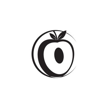 Plum fruit icon logo vector 