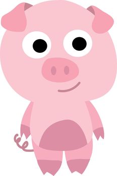 pink piglet character standing on legs