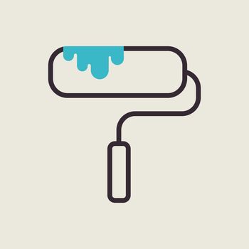 Paint Roller vector icon. Construction, repair